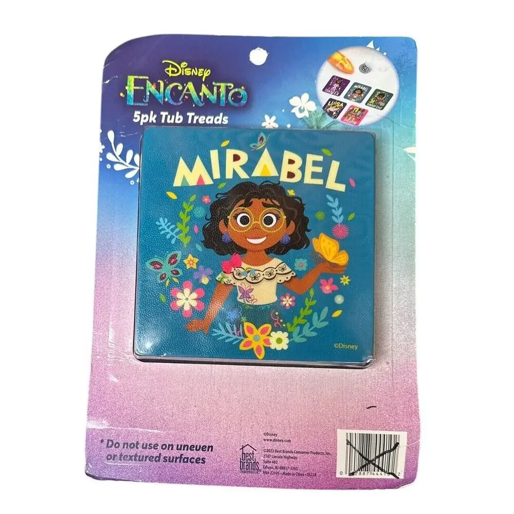 Disney Encanto 5 Pack Tub Tile Treads Bathtub Non-Slip Kids Complete Set NEW